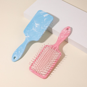Peine de pelo para masaje del cuero cabelludo, color macarrón, estilo dulce, cepillo de pelo de tacto suave, cojín hecho de nailon cómodo - Product Image 4