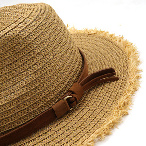 Ventes directes du fabricant Mode d'été de haute qualité Design personnalisé Version coréenne du chapeau de <span class=keywords><strong>paille</strong></span> Panama doux pour les vacances à la plage - Product Image 3