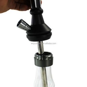 Ensemble de narguilé moderne à structure à piston, tube coloré avec <span class=keywords><strong>bouteille</strong></span> en verre transparent pour salon de narguilé / bar à narguilé - Product Image 4