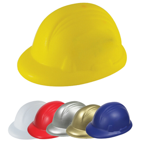 Balle anti-stress en mousse PU en forme de casque avec logo personnalisé, design unique, jouets promotionnels pour les fêtes automobiles, style casque de chantier - Product Image 1