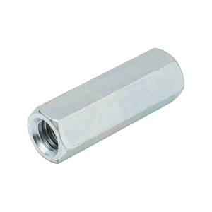 Écrous de raccordement hexagonaux en acier au carbone, zingués bleu-blanc, connecteurs de tiges filetées femelles, grade 4.8, entièrement filetés, droite, M3-M8 - Product Image 5
