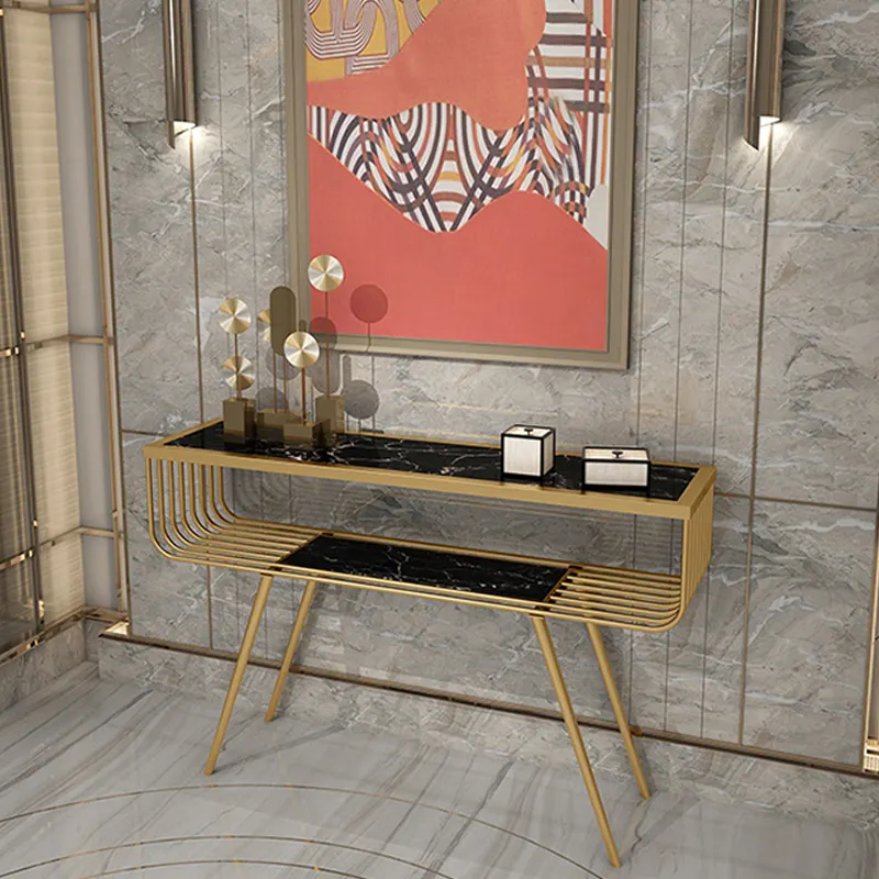 Consola nórdica dorada, luz de hierro forjado de lujo, sencilla, moderna, para pared, armario lateral, pasillo, porche