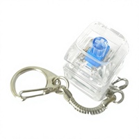 Clavier à touches rétroéclairées translucides carrées en plastique monocouche, blanc et noir, boutons anti-stress, pendentif gadget, testeur de commutateur