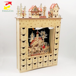 10 scène <span class=keywords><strong>de</strong></span> <span class=keywords><strong>Village</strong></span> <span class=keywords><strong>de</strong></span> noë<span class=keywords><strong>l</strong></span> avec Led, découpée au Laser, en <span class=keywords><strong>bois</strong></span>, paysage <span class=keywords><strong>de</strong></span> noë<span class=keywords><strong>l</strong></span>, <span class=keywords><strong>calendrier</strong></span> d'entrée - Product Image 2