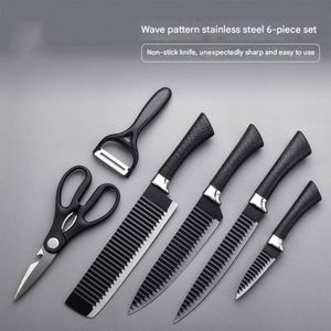 Juego de Cuchillos de Cocina Ergonómicos de 6 Piezas de Acero Inoxidable, Ambidiestros, Duraderos, de Precisión, con Revestimiento Antiadherente, Regalo para el Hogar y la Cocina - Product Image 3
