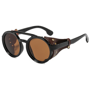 Punk <b>Round</b> <b>Sunglasses</b> Full Rim UV400 Protection Unisex Adult Sun Glasses - Product Image 4