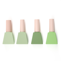 Flacon de vernis à ongles vide de 16 ml, personnalisé, plat, transparent, en verre, avec pinceau, pour gel UV à retirer par trempage
