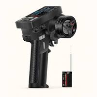 Transmitter HOTRC CT10B 10CH 2.4GHz dengan Receiver F-10A, Handwheel Logam, Layar Warna, Remote Control untuk Mobil RC, Tank, Pesawat, FPV