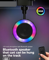 Projecteur sur rail Bluetooth avec haut-parleur, lumière d'ambiance rotative et à intensité variable pour salle de jeux et bureau