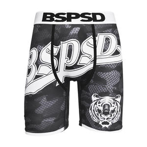 European American Trend Geometric Pattern Men's Sports <strong>Boxer</strong> Shorts Mid-Rise Extended Length Silky Breathable Anti-Bacterial - Product Image 1