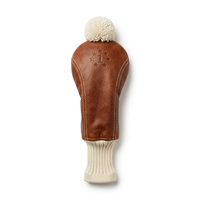 Housse de tête de club de golf portable en cuir PU, faite à la main, personnalisable en couleur, pour Driver, Fairway Wood et Hybrid, MOQ 12 pièces, commande à faible volume, populaire