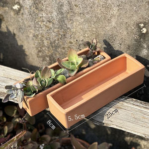 Maceta Rectangular de Cerámica para Jardín, para Vegetales y Suculentas, Maceta Larga de Arcilla con Orificio de Drenaje, Ecológica y Duradera - Product Image 1