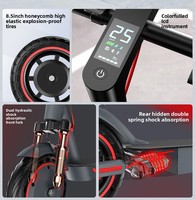 Trottinette électrique pliable haute performance avec pneus alvéolés de 8,5 pouces, double amortisseur avant et arrière, autonomie de 40 km, compacte et intelligente, vitesse de 25 km/h