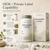 Capsules d'Ashwagandha OEM, Complément Alimentaire Herbal Quotidien, 60 Comprimés, Marque Privée & Formule Personnalisée, Certifié GMP