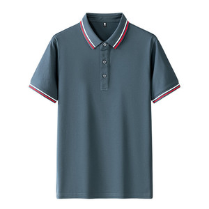 Polo Shirt Men Short Sleeve Solid Color Cotton Quick Dry Workwear Daily Wear Uniform Custom Logo <b>Printing</b> - Product Image 3