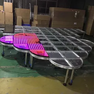 Plateau de sol de danse portable, en aluminium, équipé d'un élément réglable, avec écran LED et effet numérique starling