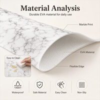 Tapis de protection pour tiroirs et étagères en EVA à motif marbre blanc, antidérapant, imperméable, facile à découper, pour rangement de cuisine