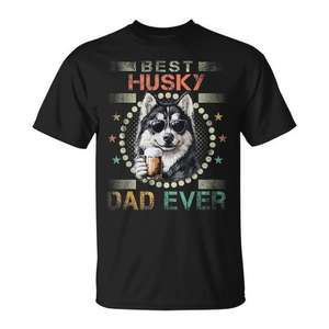 Camiseta para dueño de perros Husky, el mejor diseño para papá Husky de todos los tiempos, para hombres - Product Image 1