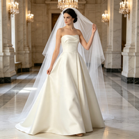 Robe de mariée, robe de mariée en satin style princesse, robe de mariée bustier à décolleté cœur longueur ras du sol pour événements de mariage