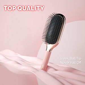 Cepillo desenredante de acero OEM ODM para cabello húmedo y seco, cepillo de masaje para el cuero cabelludo antiestático con ventilación, peine con cojín de aire - Product Image 1