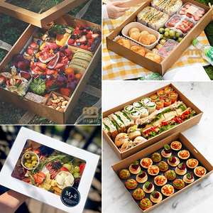 Boîtes en papier kraft écologiques à faible MOQ avec couvercle pour plats cuisinés à <span class=keywords><strong>emporter</strong></span>, desserts, déjeuners, <span class=keywords><strong>traiteur</strong></span>, emballage en matériaux recyclés, sushis - Product Image 5