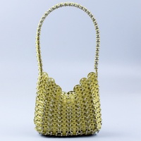 Sac à main de luxe de marque célèbre avec paillettes, sac bandoulière en métal argenté, sac de soirée de créateur, sac à l'épaule 2026