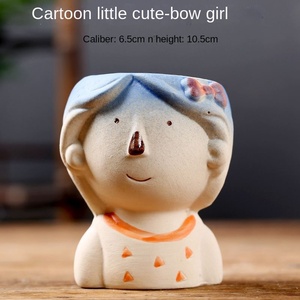 Jardinière succulente en céramique faite à la main avec des personnages <span class=keywords><strong>de</strong></span> dessins animés mignons design Pots <span class=keywords><strong>de</strong></span> fleurs d'intérieur logo personnalisé décor <span class=keywords><strong>de</strong></span> jardin et <span class=keywords><strong>de</strong></span> bureau - Product Image 4