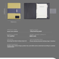 Ensemble cadeau d'entreprise personnalisé avec logo, batterie externe 8000 mAh avec câble intégré, carnet en cuir PU
