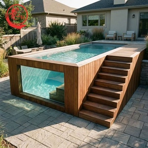 <span class=keywords><strong>Piscine</strong></span> de luxe pour adultes avec grande fenêtre en verre, en fibre de verre, bois et WPC, conteneur maritime, 40 pieds, 20 pieds, 30 pieds, <span class=keywords><strong>piscine</strong></span> hors sol extérieure - Product Image 1