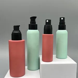 Hot sale matte mate smooth plastic pump 18mm 20mm 24mm black plastic fine mist sprayer serum lotion cream pump aluminum collar