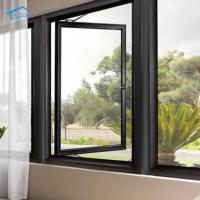 Ventana Abatible de Estilo Francés Moderno, Insonorizada, Marco de Aleación de Aluminio, Vidrio Templado