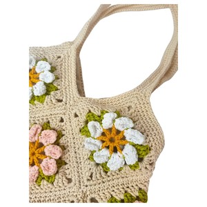 Bolso de ganchillo hecho a mano para mujer, nueva moda del fabricante, decoración Floral, bolsos de mano de algodón, bolsos de mano, bolso de mano informal con cremallera - Product Image 4