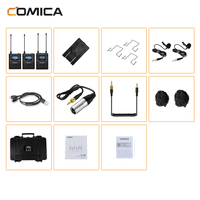 COMICA CVM-WM300II(A) Système de microphone Lavalier sans fil rechargeable UHF à 96 canaux en alliage de zinc (portée de 394 pieds)(2TX + 1RX)