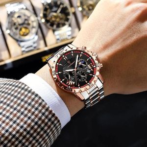 Reloj de Pulsera para Hombre Poedagar 968, Reloj de Cuarzo Cronógrafo Luminoso a Prueba de Agua, Reloj de Acero Inoxidable para Hombre - Product Image 3