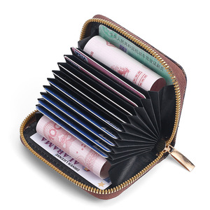 Porte-monnaie court zippé pour femme en cuir PU, motif géométrique vintage personnalisé, porte-cartes de crédit, vente en gros - Product Image 1