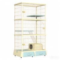 Cage pour chat d'intérieur extra-large, villa à deux étages, abri pour chat, toutes saisons