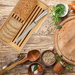 Adjustable Bread Slicer Board Cutting With Crumb <b>Tray</b> for Kitchen Homemade - Product Image 4