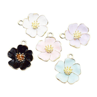Accessoires de bijouterie DIY, pendentifs en alliage à huile goutteuse, petits pendentifs, bracelets, fleurs d'hibiscus, breloques, fournitures