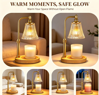 Lampe chauffe-bougie électrique dorée avec minuterie et variateur d'intensité, cadeau pour femme, pour faire fondre la cire