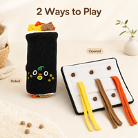 Jouet pour chien en forme de rouleau de sushi, tapis de renifflement et de distribution de friandises 2-en-1, plat et enroulable, jouet de puzzle pour chien à alimentation lente