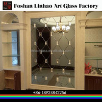 "Modern Luxury Glass Wall Mirror With Acrylic Frameless Design | Art Deco & Antique Styles | Float Material"