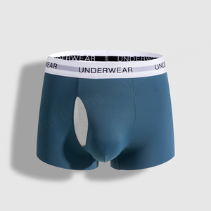 Calzoncillos bóxer cómodos de algodón para hombre, ropa interior con logotipo personalizado, calzoncillos bóxer de algodón de talla grande para hombre - Product Image 6