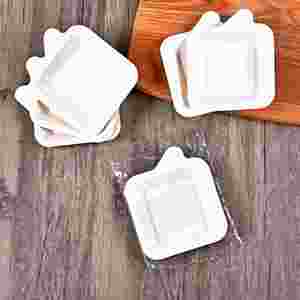 Assiettes carrées jetables en bagasse de canne à sucre biodégradable de 4 pouces pour barbecue et pique-nique en extérieur - Product Image 2