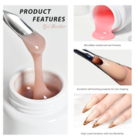 Gel Constructeur Micro-Fibre Deroi Sans HEMA ni TPO Couleur Nude Réparateur d'Ongles Gel UV Fonctionnel pour Extension d'Ongles pour Salon de Manucure