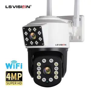 LS VISION 4MP IP Camera Outdoor 2K WiFi PTZ Dual Lens Dual Screen Auto Tracking 2-Way Talk P2P telecamera di sicurezza NVR/DVR supportata