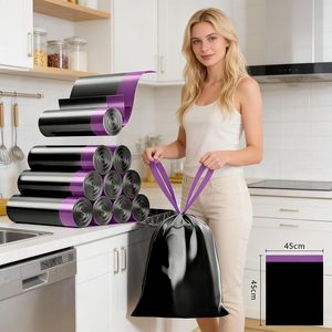 ถุงขยะสำหรับครัวขนาด 45 * 45 ซม. ยี่ห้อ Huamaohengchun ทนทาน แข็งแรง ป้องกันการรั่วซึมและการเจาะขาด สีดำ - Product Image 5