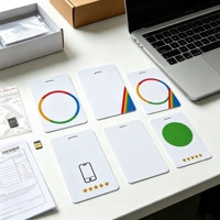 Tarjeta Inteligente NFC RFID 13.56MHz Personalizable y Programable, Cuadrada de 100x100mm, Impermeable, para Control de Acceso y Membresía Empresarial