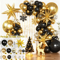 Kit de guirlande de ballons en latex avec ballons étoiles métallisés pour la décoration de fêtes, mariages et Noël