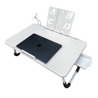 Table d'ordinateur pliable convertible avec porte-gobelet et tiroir, en bois, pour lit, ordinateur portable, bureau, salle à manger, antidérapante pour la maison