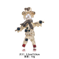 Nouvelle broche de Noël européenne et américaine, épinglette de dessin animé Père Noël et sapin, badge en strass en stock